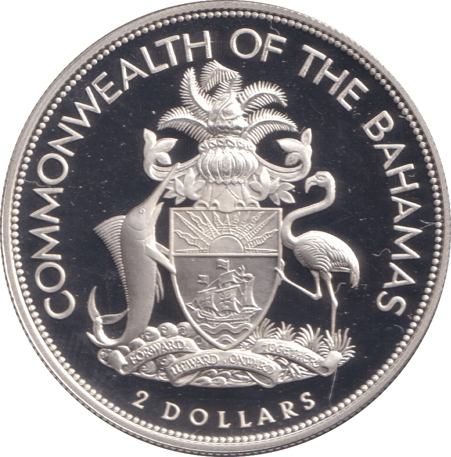 1994 SILVER PROOF TWO DOLLARS BAHAMAS - SILVER WORLD COINS - Cambridgeshire Coins