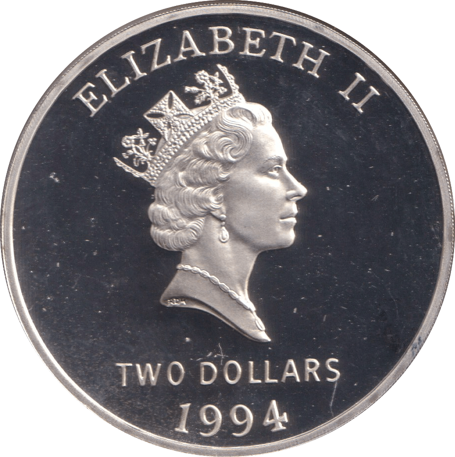 1994 SILVER PROOF TWO DOLLARS BERMUDA - SILVER WORLD COINS - Cambridgeshire Coins