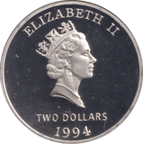 1994 SILVER PROOF TWO DOLLARS BERMUDA - SILVER WORLD COINS - Cambridgeshire Coins