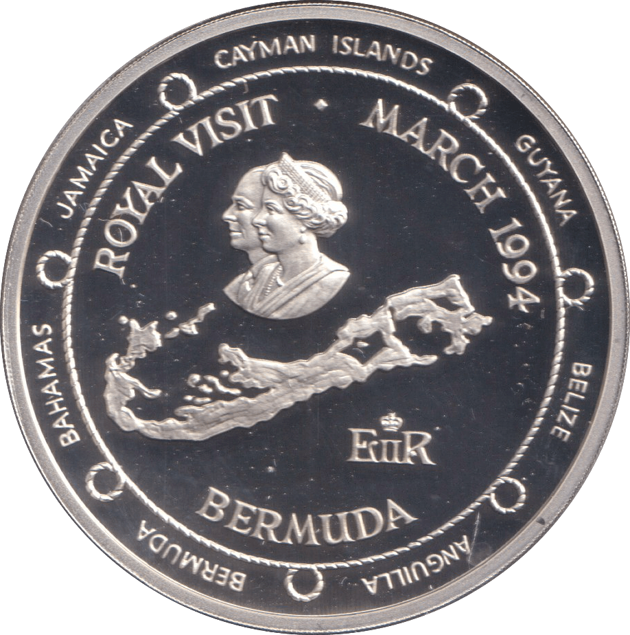 1994 SILVER PROOF TWO DOLLARS BERMUDA - SILVER WORLD COINS - Cambridgeshire Coins
