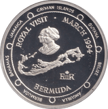 1994 SILVER PROOF TWO DOLLARS BERMUDA - SILVER WORLD COINS - Cambridgeshire Coins