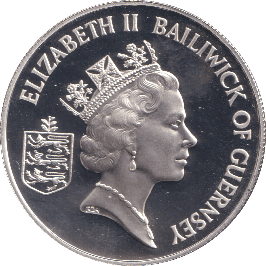 1994 SILVER PROOF TWO POUNDS BAILIWICK OF GUERNSEY - SILVER WORLD COINS - Cambridgeshire Coins