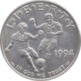 1994 SILVER WORLD CUP ONE DOLLAR USA - SILVER WORLD COINS - Cambridgeshire Coins