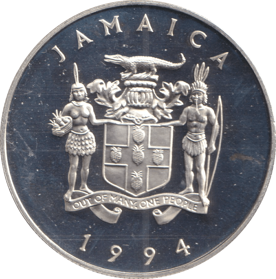 1994 TWENTY FIVE DOLLARS JAMAICA ELIZABETH AND PHILIP ROYAL WEDDING - SILVER WORLD COINS - Cambridgeshire Coins
