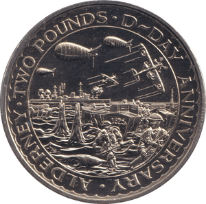 1994 TWO POUNDS D - DAY ANNIVERSARY ALDERNEY - WORLD COINS - Cambridgeshire Coins