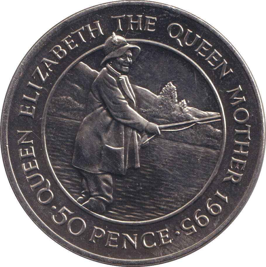 1995 50 PENCE ASCENSION ISLANDS - QUEEN ELIZABETH MOTHER - WORLD COINS - Cambridgeshire Coins