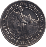 1995 50 PENCE ASCENSION ISLANDS - QUEEN ELIZABETH MOTHER - WORLD COINS - Cambridgeshire Coins
