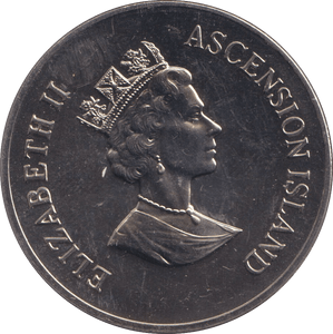 1995 50 PENCE ASCENSION ISLANDS - QUEEN ELIZABETH MOTHER - WORLD COINS - Cambridgeshire Coins