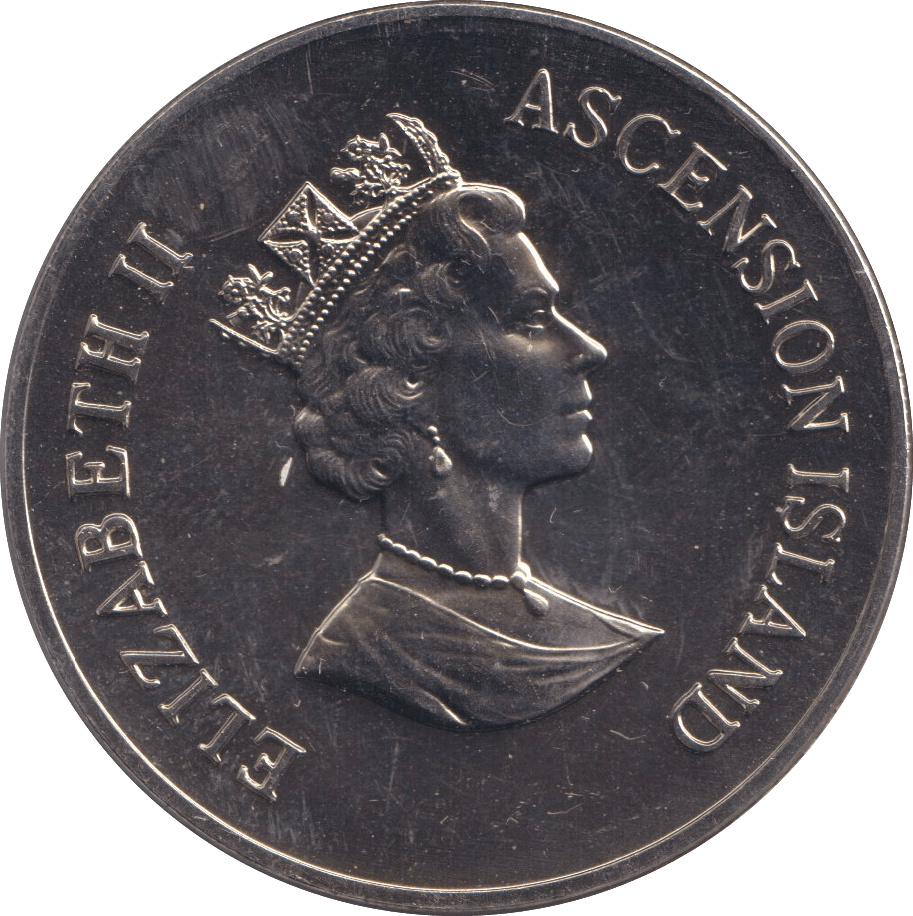 1995 50 PENCE ASCENSION ISLANDS - QUEEN ELIZABETH MOTHER - WORLD COINS - Cambridgeshire Coins