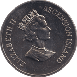 1995 50 PENCE ASCENSION ISLANDS - QUEEN ELIZABETH MOTHER - WORLD COINS - Cambridgeshire Coins