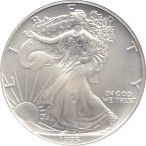 1995 AMERICAN EAGLE SILVER DOLLAR 1 OZ FINE SILVER USA - SILVER WORLD COINS - Cambridgeshire Coins