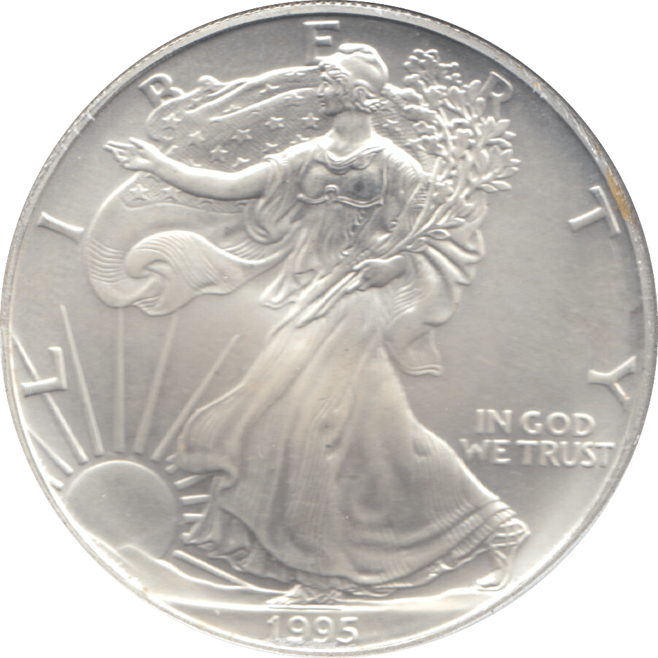 1995 AMERICAN EAGLE SILVER DOLLAR 1 OZ FINE SILVER USA - SILVER WORLD COINS - Cambridgeshire Coins