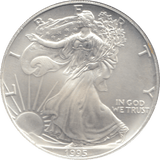 1995 AMERICAN EAGLE SILVER DOLLAR 1 OZ FINE SILVER USA - SILVER WORLD COINS - Cambridgeshire Coins