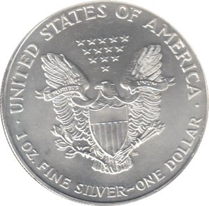 1995 AMERICAN EAGLE SILVER DOLLAR 1 OZ FINE SILVER USA - SILVER WORLD COINS - Cambridgeshire Coins