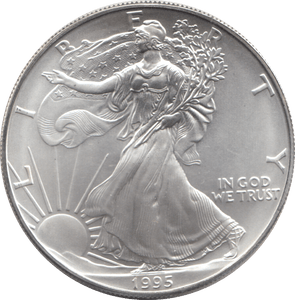 1995 AMERICAN EAGLE SILVER DOLLAR 1 OZ FINE SILVER - WORLD COINS - Cambridgeshire Coins