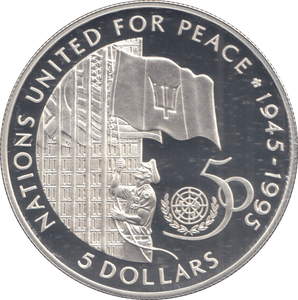 1995 BARBADOS 5 DOLLARS - Silver Proof - Cambridgeshire Coins