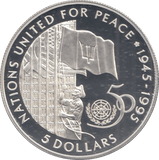 1995 BARBADOS 5 DOLLARS - Silver Proof - Cambridgeshire Coins