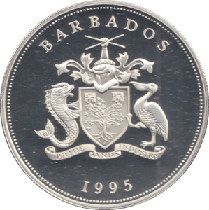 1995 BARBADOS 5 DOLLARS - Silver Proof - Cambridgeshire Coins