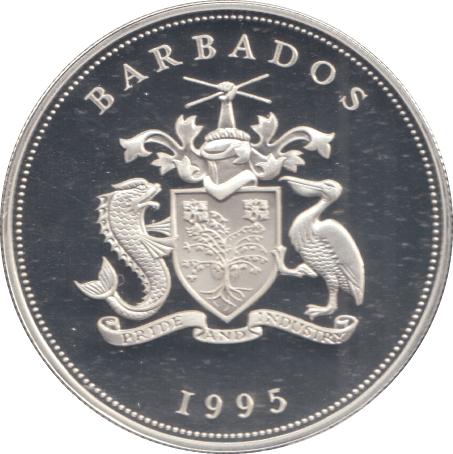 1995 BARBADOS 5 DOLLARS - Silver Proof - Cambridgeshire Coins