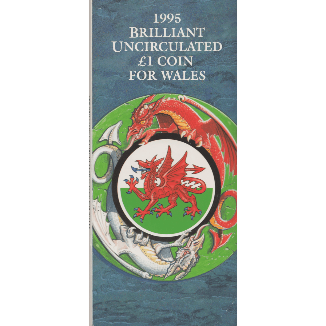 1995 BRILLIANT UNCIRCULATED £1 COIN PRESENTATION PACK WALES 1995 - £1 BU PACK - Cambridgeshire Coins