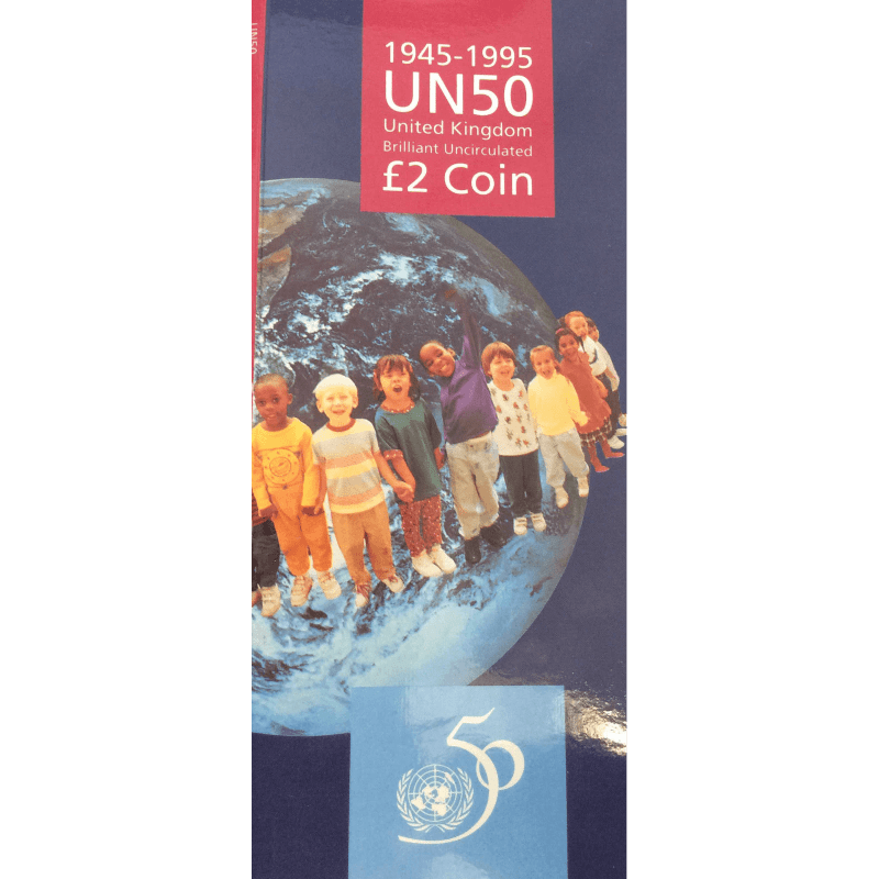 1995 BRILLIANT UNCIRCULATED £2 PRESENTATION PACK 50TH ANNIVERSARY OF THE UNITED NATIONS - £2 BU PACK - Cambridgeshire Coins