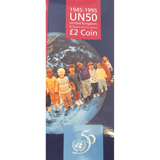 1995 BRILLIANT UNCIRCULATED £2 PRESENTATION PACK 50TH ANNIVERSARY OF THE UNITED NATIONS - £2 BU PACK - Cambridgeshire Coins