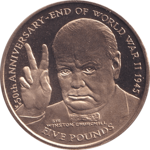 1995 END OF WWII FIVE POUND COIN F218 - WORLD COINS - Cambridgeshire Coins
