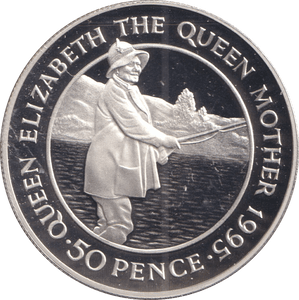 1995 FIFTY PENCE ASCENSION ISLAND QUEEN ELIZABETH THE QUEEN MOTHER - SILVER WORLD COINS - Cambridgeshire Coins