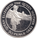 1995 FIFTY PENCE ASCENSION ISLAND QUEEN ELIZABETH THE QUEEN MOTHER - SILVER WORLD COINS - Cambridgeshire Coins