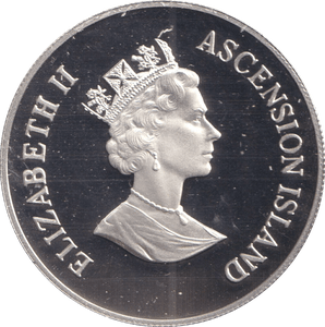 1995 FIFTY PENCE ASCENSION ISLAND QUEEN ELIZABETH THE QUEEN MOTHER - SILVER WORLD COINS - Cambridgeshire Coins