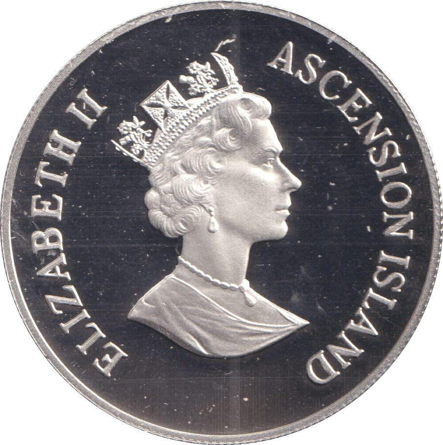 1995 FIFTY PENCE ASCENSION ISLAND QUEEN ELIZABETH THE QUEEN MOTHER - SILVER WORLD COINS - Cambridgeshire Coins