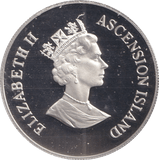 1995 FIFTY PENCE ASCENSION ISLAND QUEEN ELIZABETH THE QUEEN MOTHER - SILVER WORLD COINS - Cambridgeshire Coins