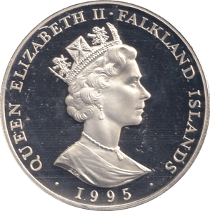 1995 FIFTY PENCE FALKLAND ISLANDS BIRTH OF PRINCESS ELIZABETH - SILVER WORLD COINS - Cambridgeshire Coins