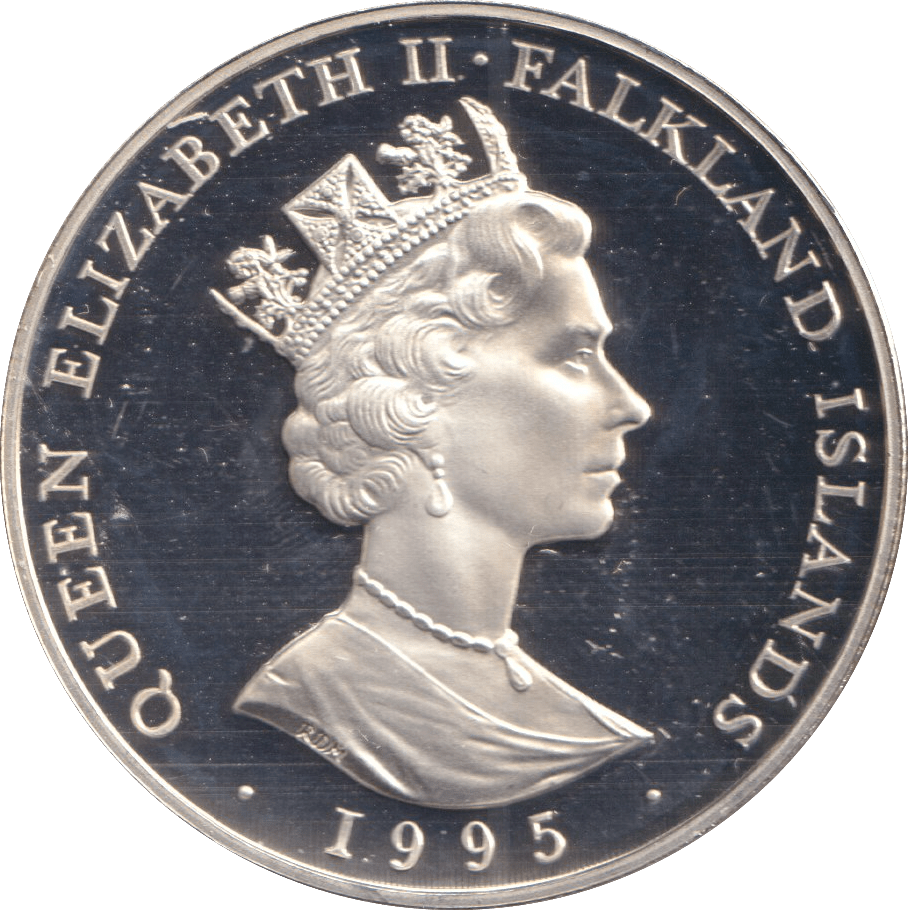 1995 FIFTY PENCE FALKLAND ISLANDS BIRTH OF PRINCESS ELIZABETH - SILVER WORLD COINS - Cambridgeshire Coins