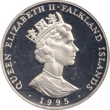 1995 FIFTY PENCE FALKLAND ISLANDS BIRTH OF PRINCESS ELIZABETH - SILVER WORLD COINS - Cambridgeshire Coins