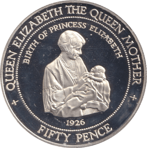 1995 FIFTY PENCE FALKLAND ISLANDS BIRTH OF PRINCESS ELIZABETH - SILVER WORLD COINS - Cambridgeshire Coins