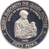 1995 FIFTY PENCE FALKLAND ISLANDS BIRTH OF PRINCESS ELIZABETH - SILVER WORLD COINS - Cambridgeshire Coins