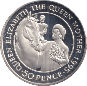 1995 FIFTY PENCE ST. HELENA QUEEN ELIZABETH MOTHER - SILVER WORLD COINS - Cambridgeshire Coins