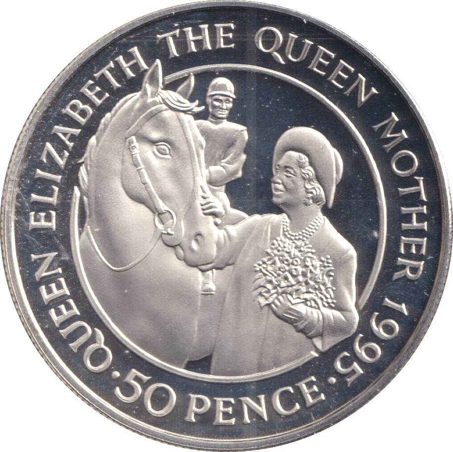 1995 FIFTY PENCE ST. HELENA QUEEN ELIZABETH MOTHER - SILVER WORLD COINS - Cambridgeshire Coins