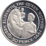 1995 FIFTY PENCE ST. HELENA QUEEN ELIZABETH MOTHER - SILVER WORLD COINS - Cambridgeshire Coins