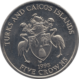 1995 FIVE CROWNS TURKS AND CAICOS F612 - WORLD COINS - Cambridgeshire Coins