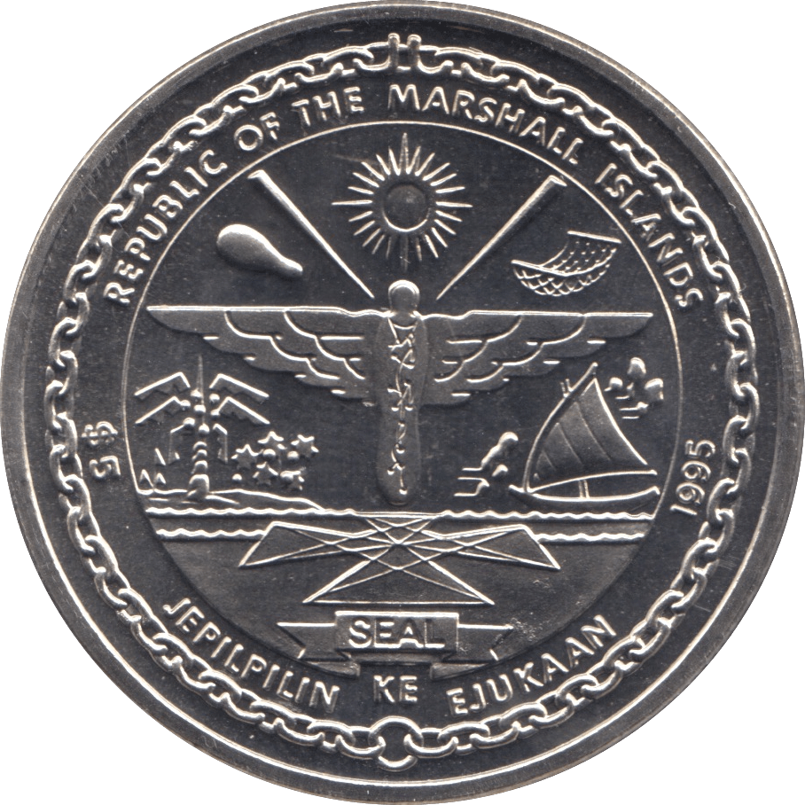 1995 FIVE DOLLAR MARSHALL ISLANDS F279 - WORLD COINS - Cambridgeshire Coins