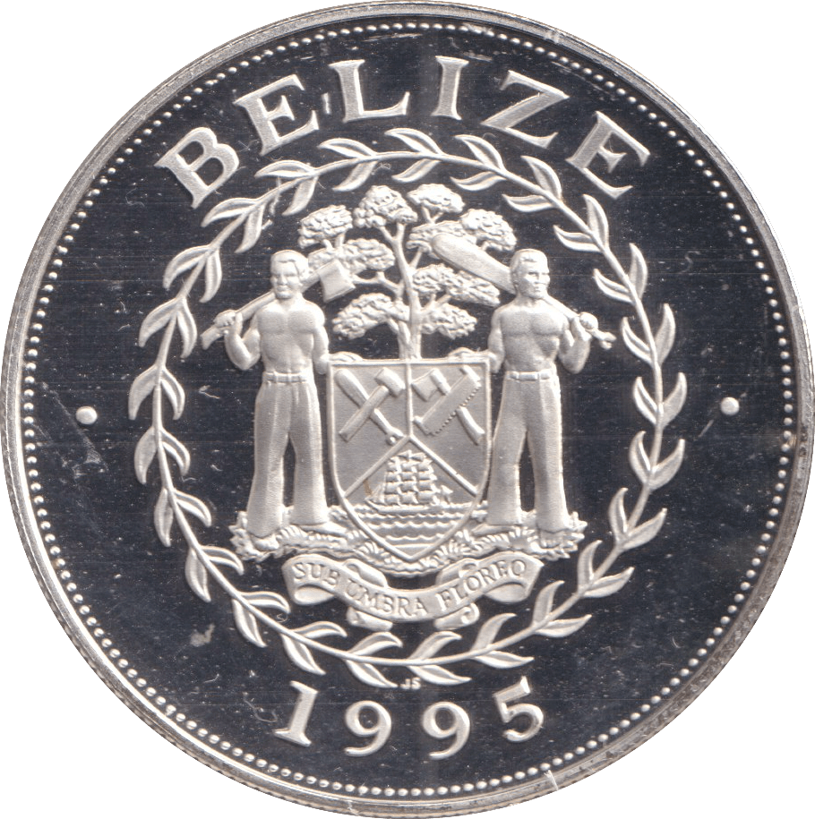 1995 FIVE DOLLARS BELIZE QUEEN ELIZABETH MOTHER - SILVER WORLD COINS - Cambridgeshire Coins