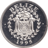 1995 FIVE DOLLARS BELIZE QUEEN ELIZABETH MOTHER - SILVER WORLD COINS - Cambridgeshire Coins