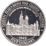1995 FIVE DOLLARS BELIZE QUEEN ELIZABETH MOTHER - SILVER WORLD COINS - Cambridgeshire Coins