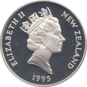 1995 FIVE DOLLARS SILVER PROOF NEW ZEALAND - SILVER WORLD COINS - Cambridgeshire Coins