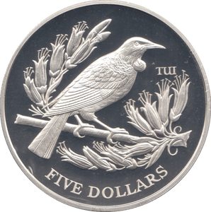 1995 FIVE DOLLARS SILVER PROOF NEW ZEALAND - SILVER WORLD COINS - Cambridgeshire Coins