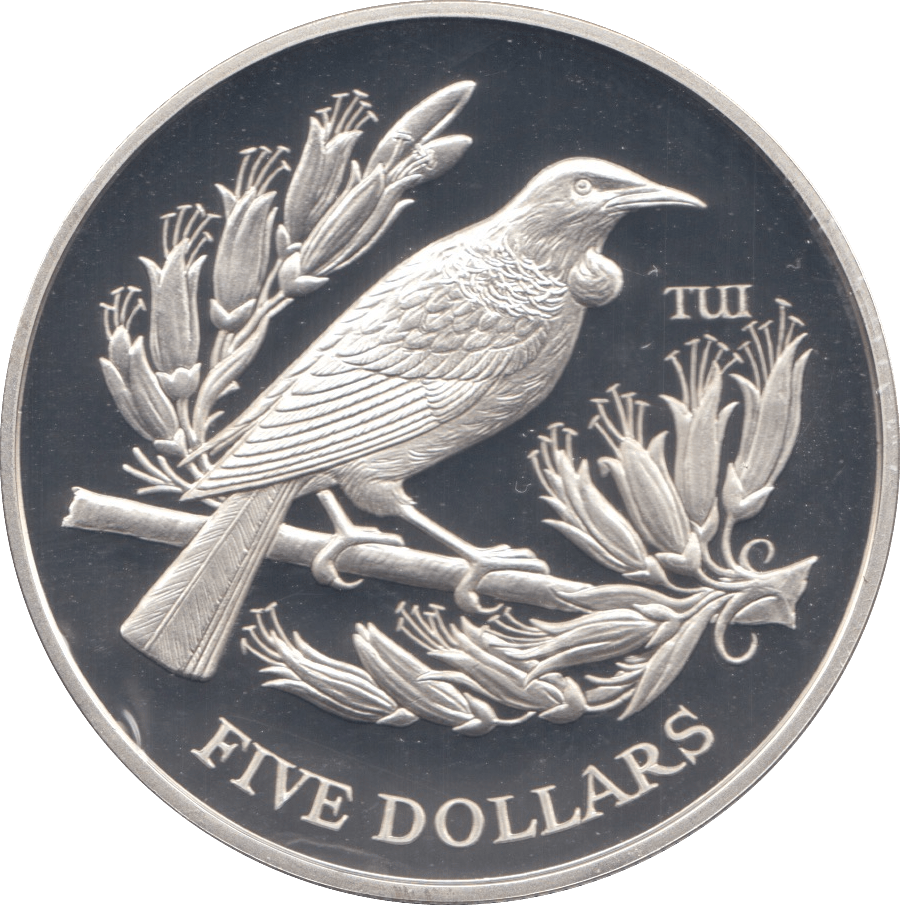 1995 FIVE DOLLARS SILVER PROOF NEW ZEALAND - SILVER WORLD COINS - Cambridgeshire Coins