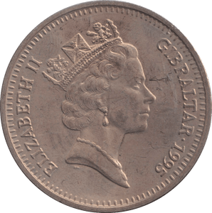 1995 FIVE POUNDS GIBRALTAR - WORLD COINS - Cambridgeshire Coins
