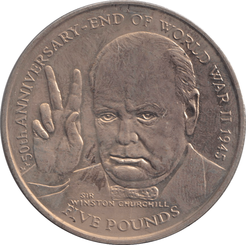 1995 FIVE POUNDS ISLE OF MAN 50TH ANNIVERSARY - END OF WWII - WORLD COINS - Cambridgeshire Coins